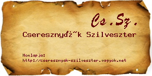 Cseresznyák Szilveszter névjegykártya