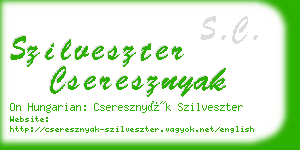 szilveszter cseresznyak business card